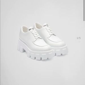 Prada Monolith brushed leather lace-up shoes - BRAND NEW, NEVER WORN SIZE 37